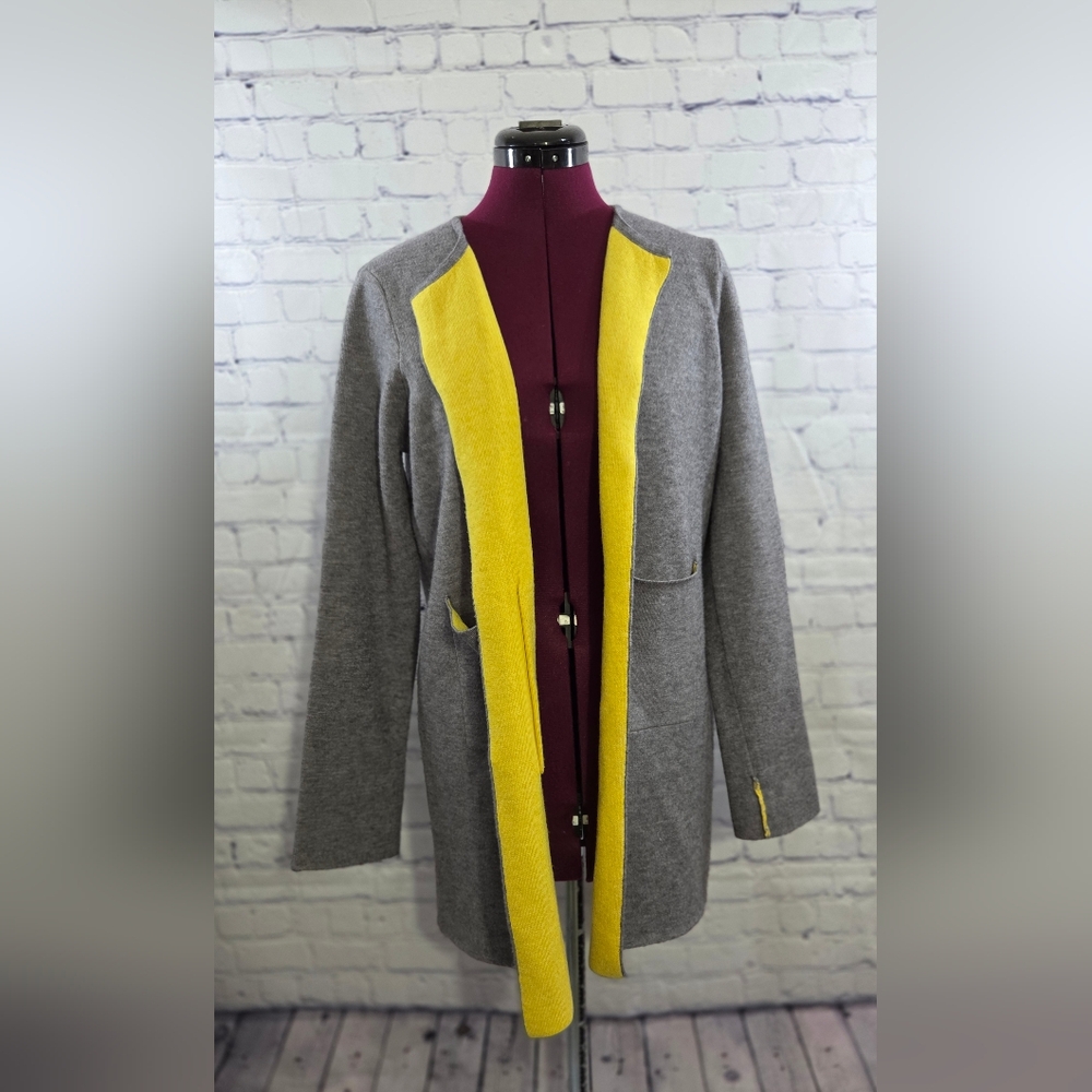 Anthropolgy Olivers Gray and Yellow Women's Cardigan